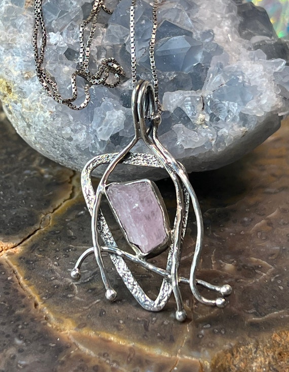 Sterling and Rose quartz necklace