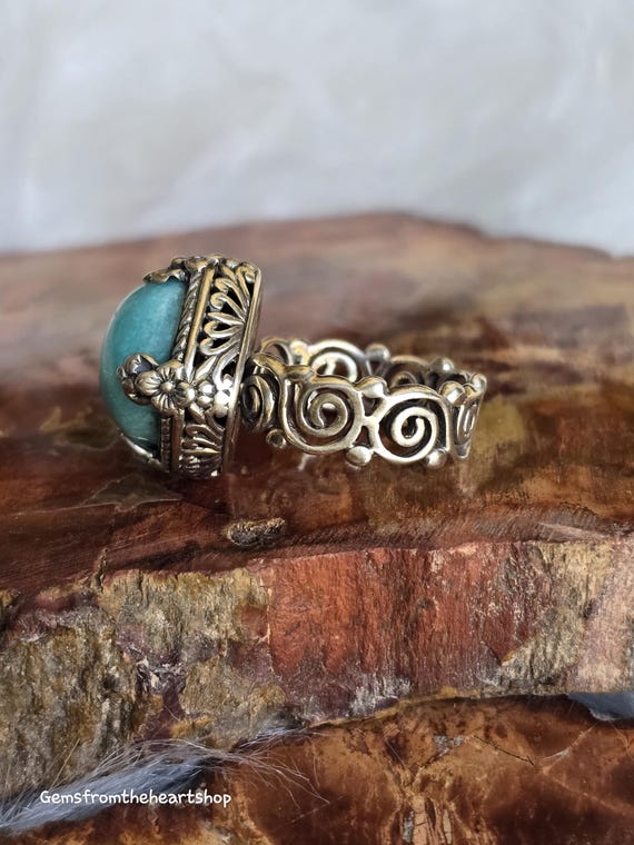 Designer amazonite sarda ring - image 7