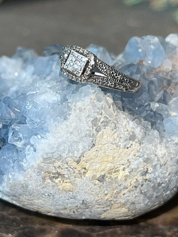 Sterling and diamond ring - image 3