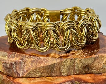 Splendido Oro Sillace 14k Gold Over Silicon-Florence Ricami Stretch Bracelet