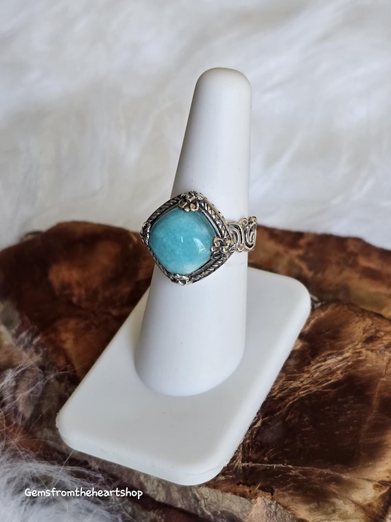 Designer amazonite sarda ring - image 2