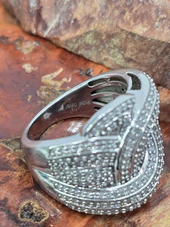 Sterling silver and diamond statement ring - image 7