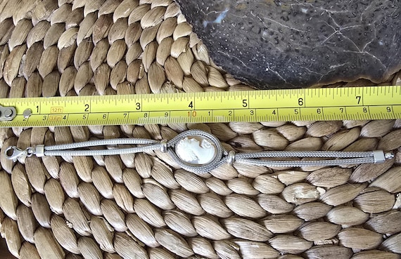 Double sterling wheat chain with shell cameo  bra… - image 6