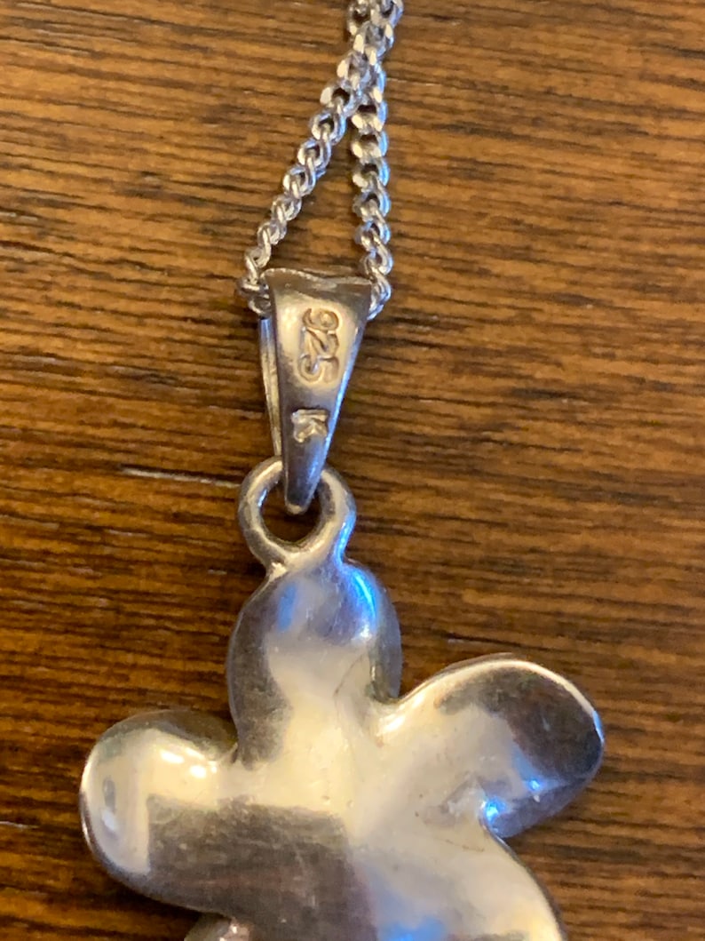 Sterling silver flower with cz necklace