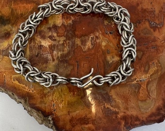 Sterling squared byzantine bracelet