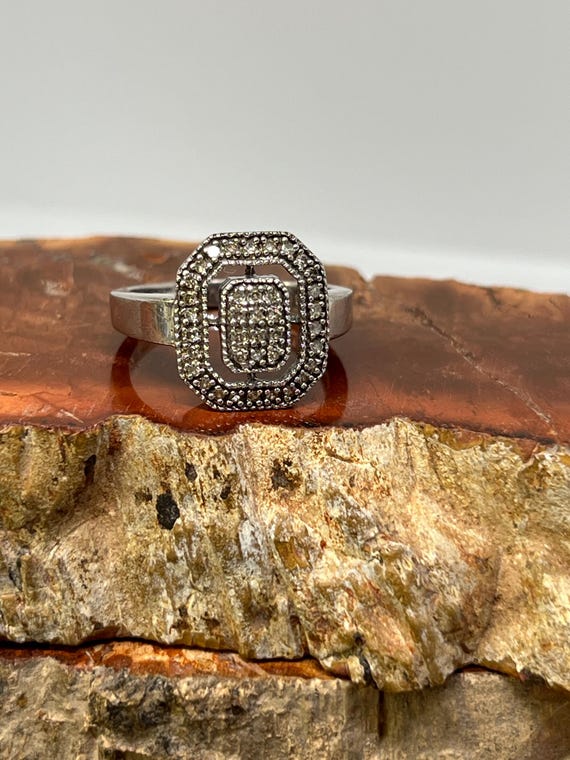 Sterling diamond design ring - image 3