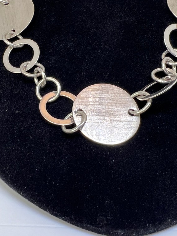 Sterling silver circle statement necklace - image 2
