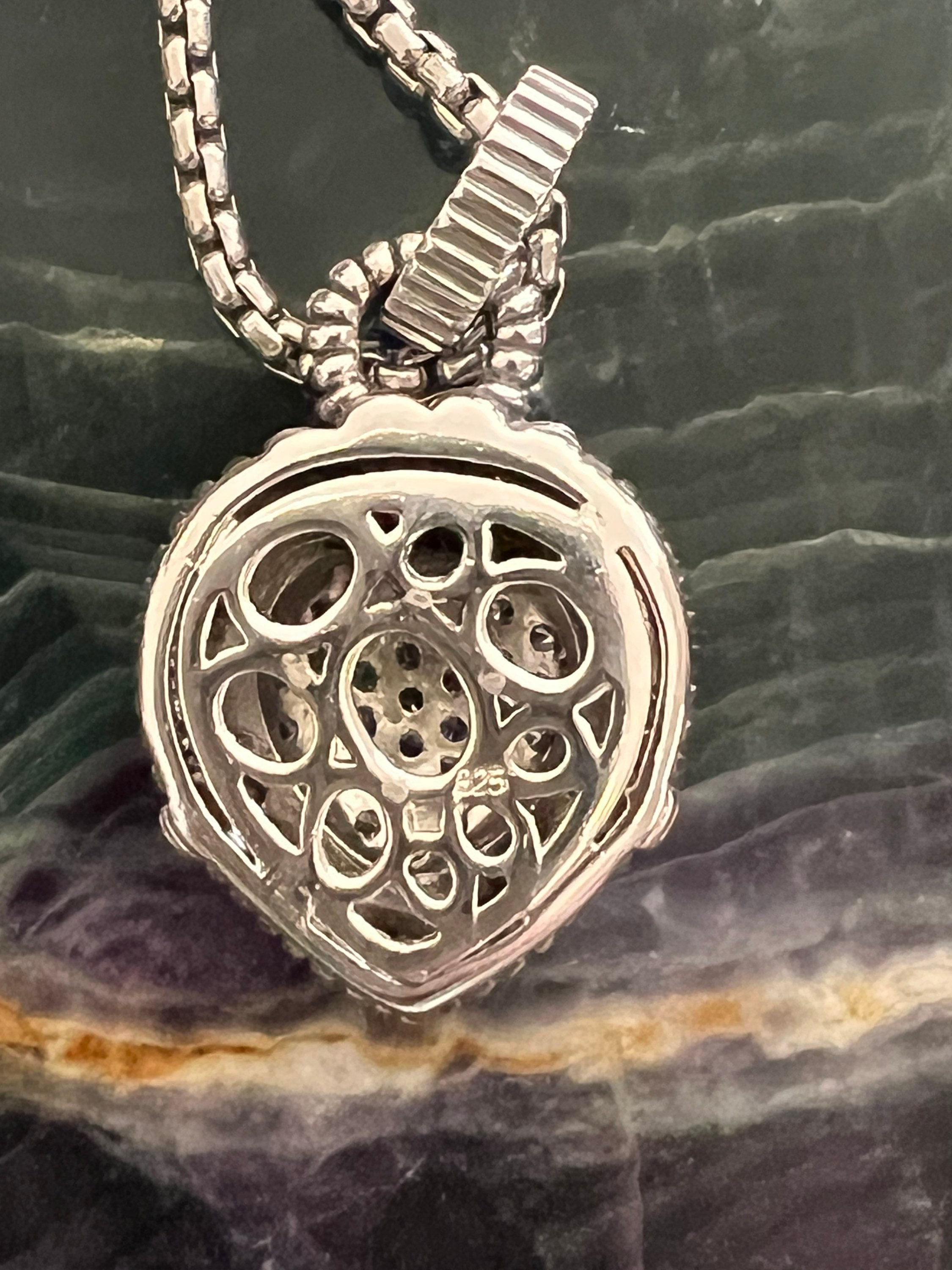 Vintage Sterling Silver White Quartz Heart Necklace - Etsy Vintage Sterling Silver White Quartz Heart Necklace - Etsy