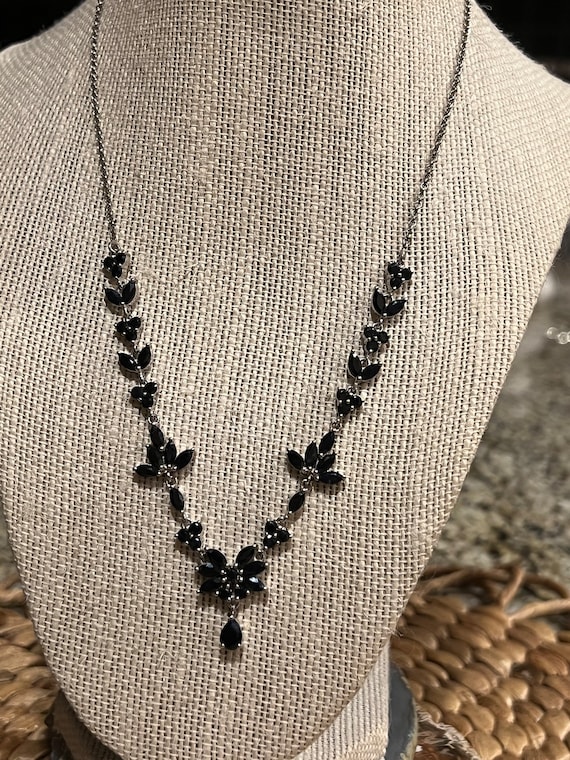 Vintage Dark blue spinel necklace