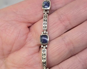 Sterling sodalite link bracelet