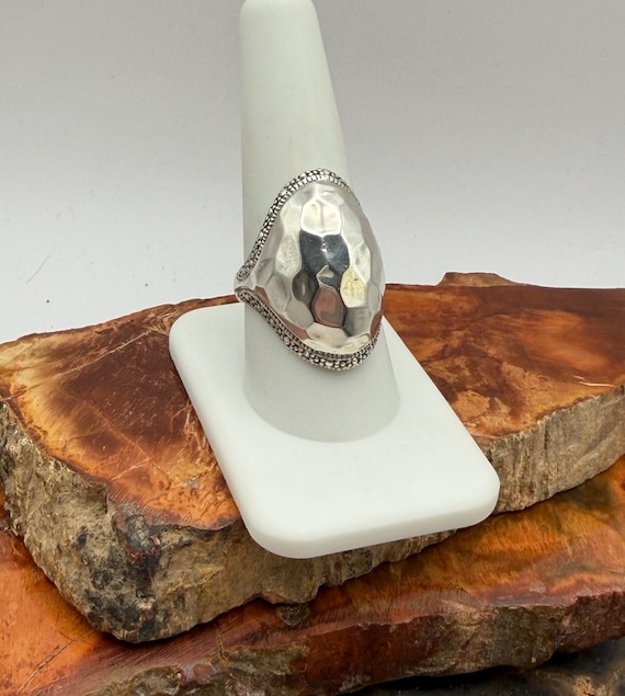 Sterling silver hammered ring