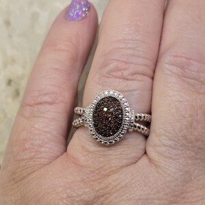 Sterling diamond cocktail ring