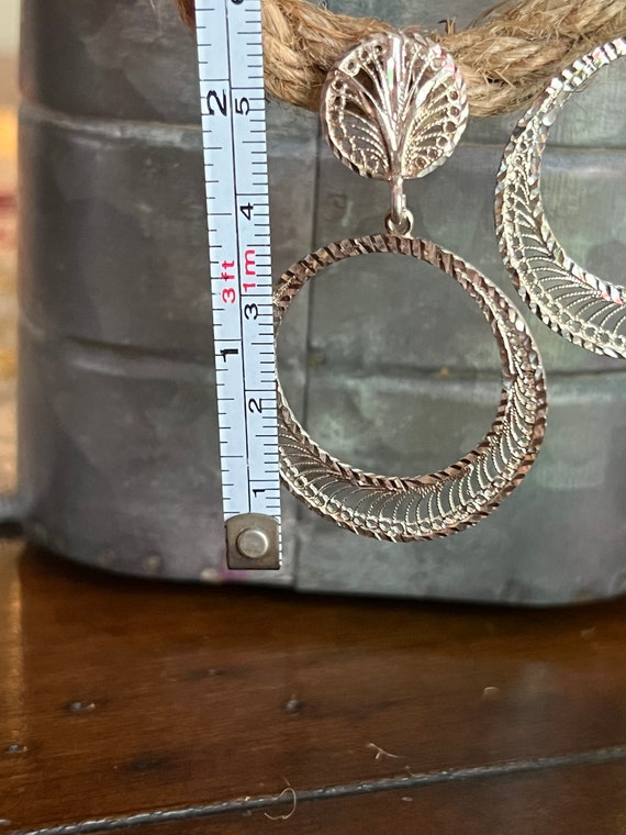 Sterling silver dangle hoops - image 2