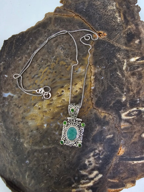 Sterling and green adventurine ring  with chrome … - image 6