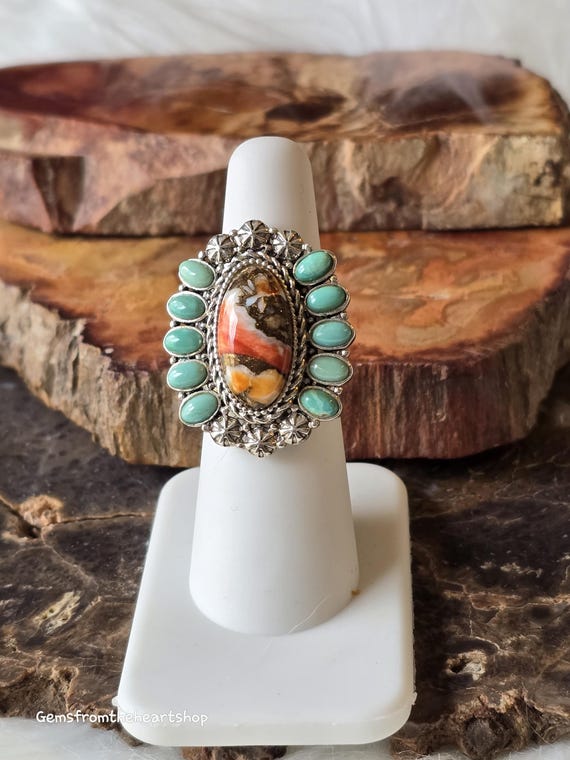 Sterling silver Mult stone native inspired ring - image 1