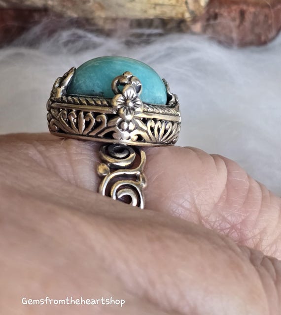Designer amazonite sarda ring - image 5