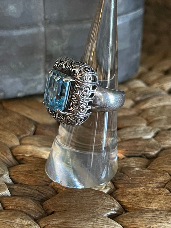 Vintage Sterling silver and Aquamarine - image 2