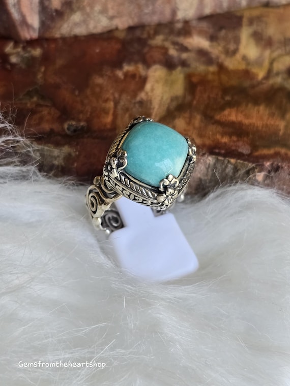 Designer amazonite sarda ring - image 1