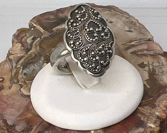 Size 7, Vintage Lois Hill Sterling Silver 925 Handmade Bali Beaded