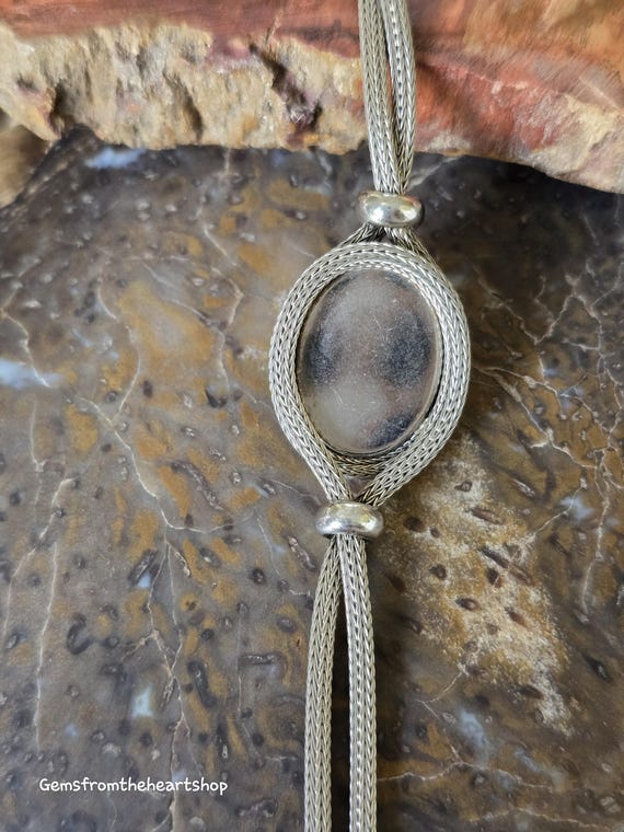 Double sterling wheat chain with shell cameo  bra… - image 4