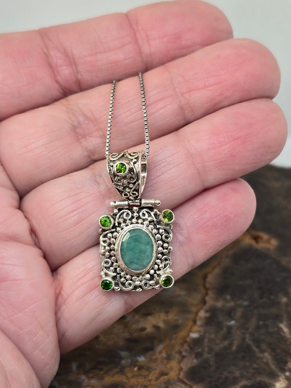 Sterling and green adventurine ring  with chrome … - image 7