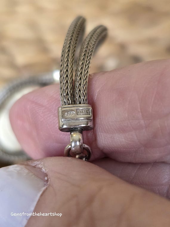 Double sterling wheat chain with shell cameo  bra… - image 2