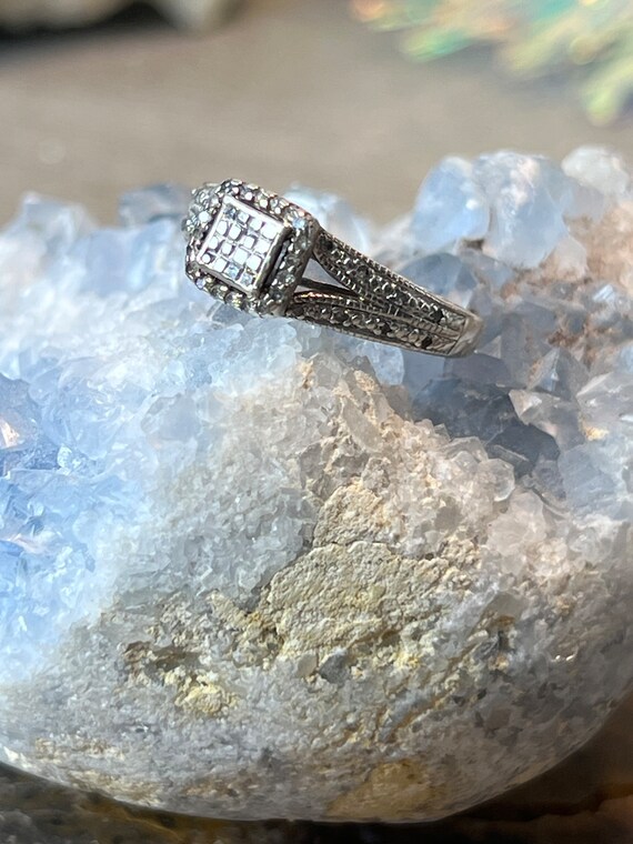 Sterling and diamond ring - image 2