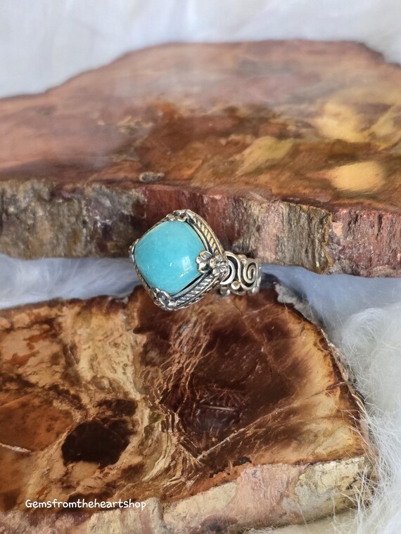 Designer amazonite sarda ring - image 8
