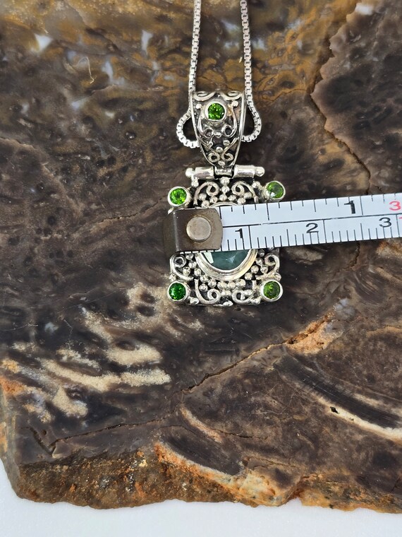 Sterling and green adventurine ring  with chrome … - image 9