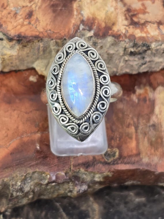 Sterling and moonstone ring - image 1