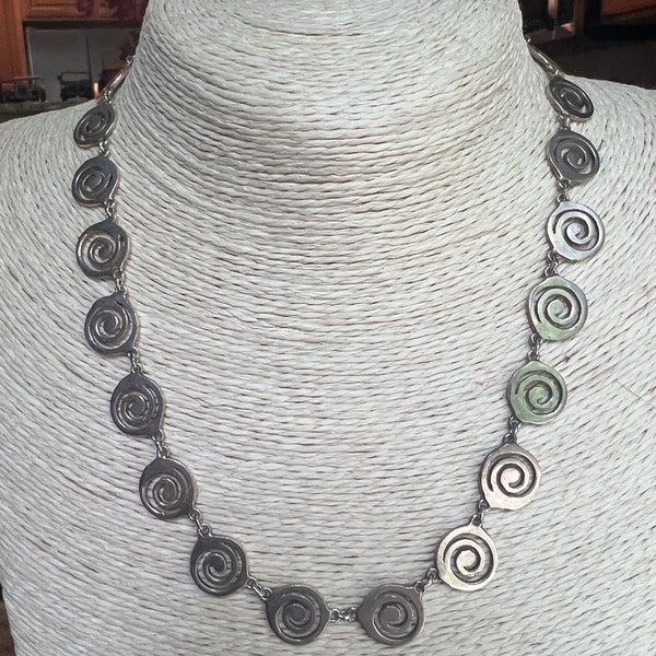 Sterling unique swirl necklace