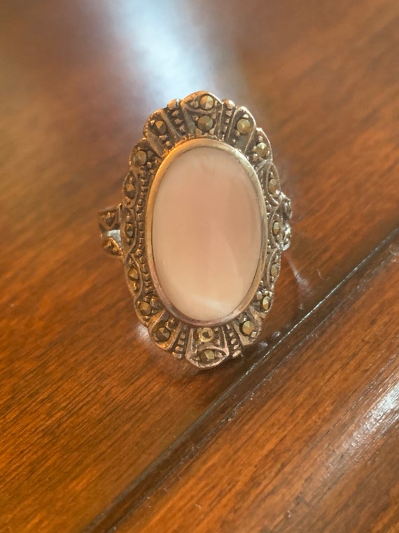 Vintage Sterling silver , mother of pearl and mar… - image 4