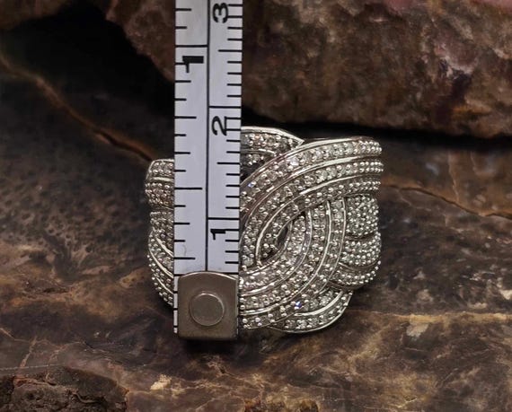 Sterling silver and diamond statement ring - image 8