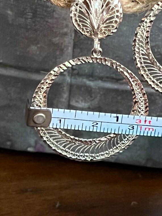 Sterling silver dangle hoops - image 3