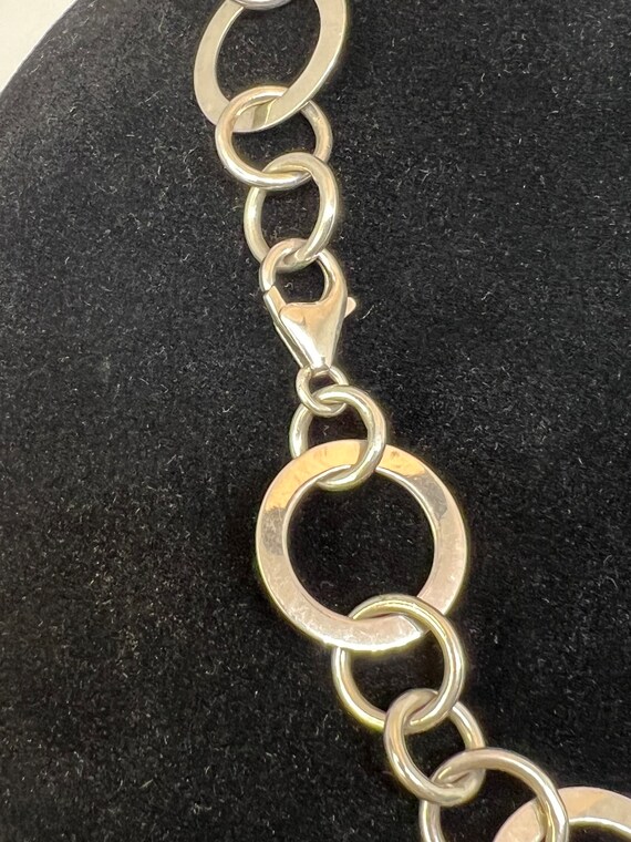 Sterling silver circle statement necklace - image 3
