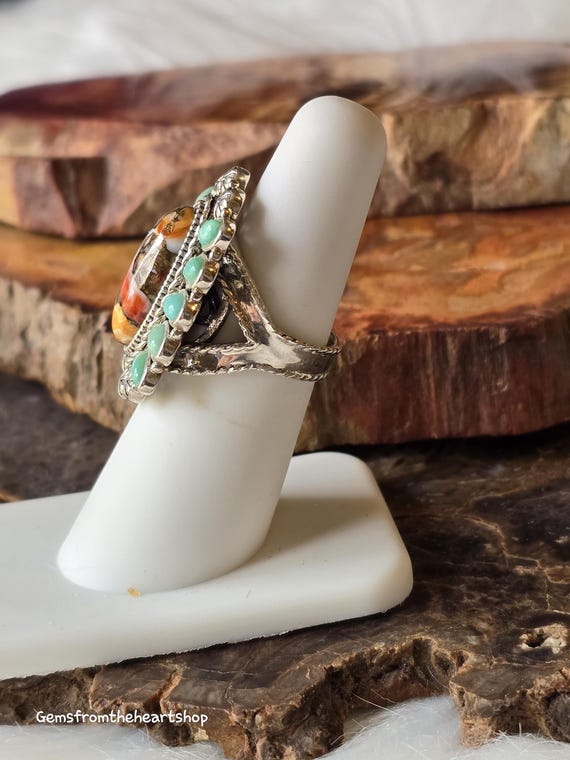 Sterling silver Mult stone native inspired ring - image 2