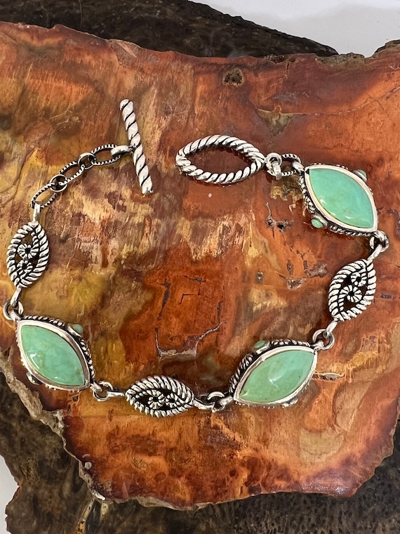 Sterling turquoise barse bracelet