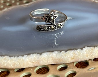 Sterling and Marcasite shooting star toe ring