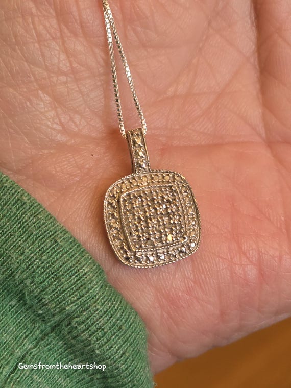 Diamond sterling silver necklace