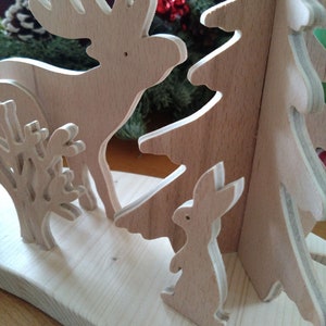 Teelichthalter aus Holz,Sternschnuppe, Weihnachten Bild 4