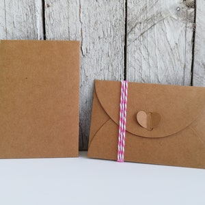 Briefumschläge Herz 7x10 , Geldgeschenk, Kraftpapier, Briefkuvert, Adventskalender