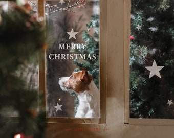 Fenstersticker MERRY CHRISTMAS – für Glasscheiben/ Glastüren satinierte oder weiße Folie