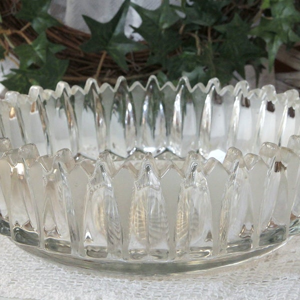 Vintage große schwere Kristallschüssel Glasschale aus den 60er/70er