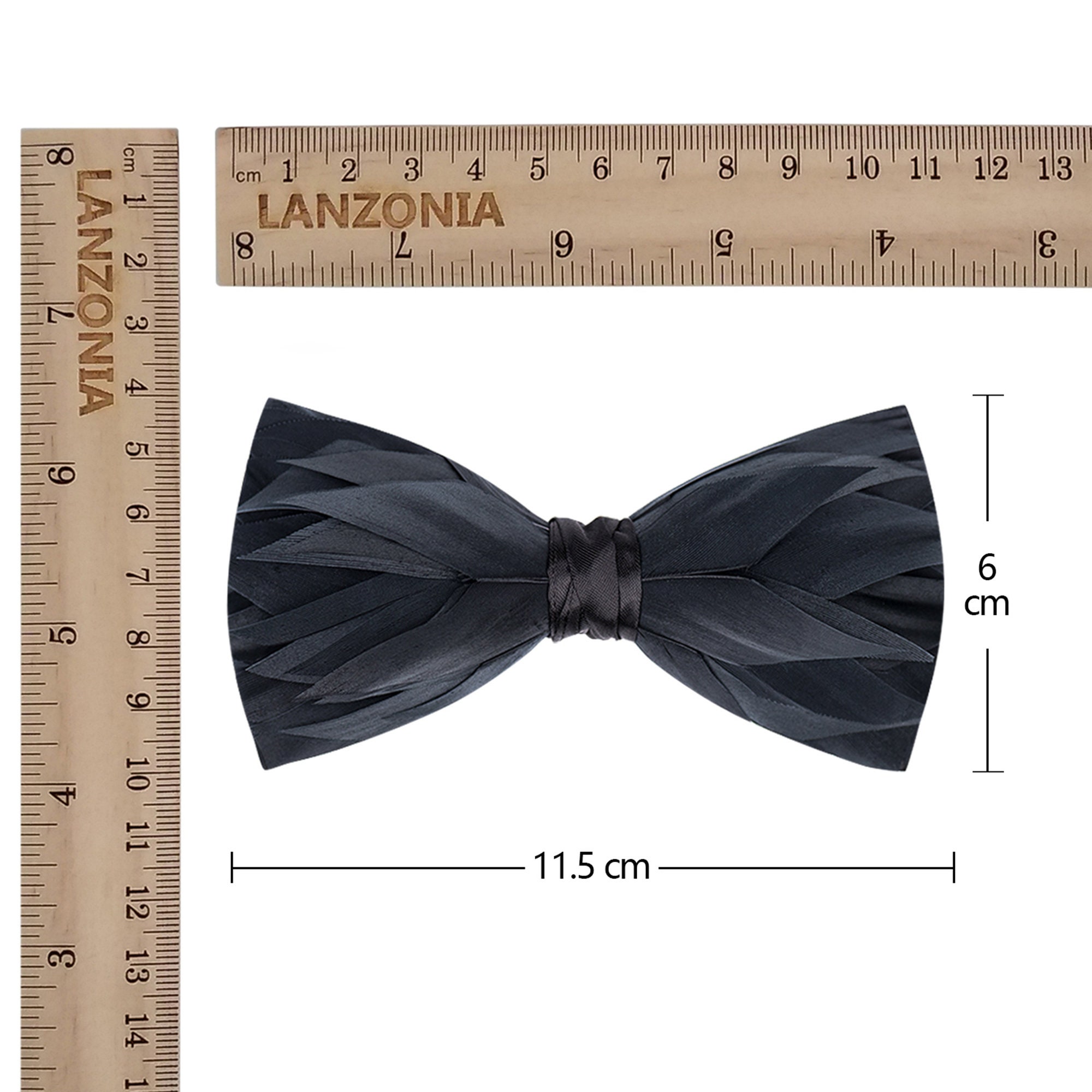 Lanzonia Feather Bow Tie for Men Handmade Bowtie With Black | Etsy