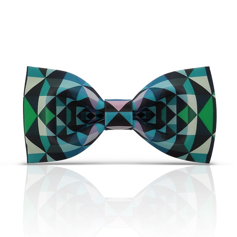 Lanzonia Boys Bowtie Kids Designer Blue Oil Painting Patterned Bow Tie