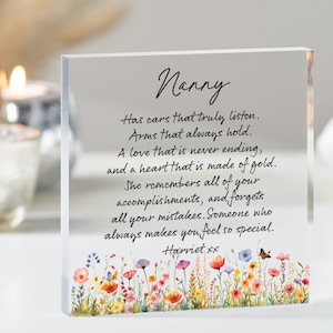 Kindermädchen Geschenk, personalisiertes Kindermädchen Andenken, Geschenk für Oma, Kindermädchen Geschenk, Kindermädchen Geburtstag, Oma Geschenk, Acrylblock