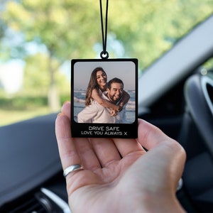 Gepersonaliseerde foto-autolabel, hangend fotocadeau auto, cadeau autorijbewijs, jubileum, Valentijnsdag, kerstcadeau, acryl foto autocadeau