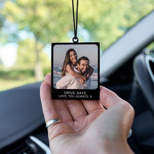 Personalised Photo Car Tag, Hanging Car Photo Gift, Driving Test Pass Gift, Anniversary, Valentines, Christmas Gift, Acrylic Photo Car Gift