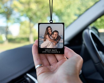 Etiqueta de coche con foto personalizada, regalo con foto de coche colgante, regalo de pase de prueba de conducción, aniversario, San Valentín, regalo de Navidad, regalo de coche con foto acrílica