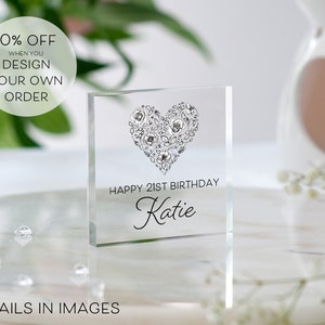 Regalo de cumpleaños número 21 / Regalo de cumpleaños personalizado / Regalo de cumpleaños para ella / Placa de cumpleaños / Regalo para hija / Regalo para hermana